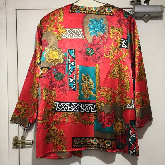 VINTAGE FENDY FASHIONS FLORAL PRINT JACKETS SIZE XL - Picture 5 of 6